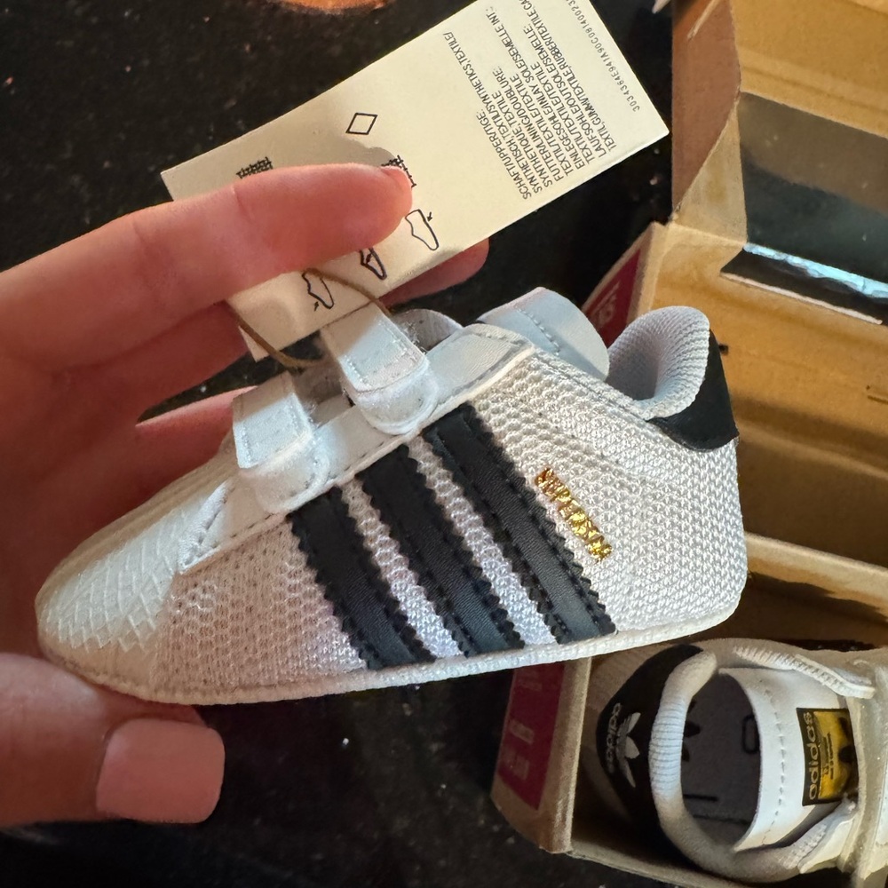 Adidas Kids White and Black Shoes